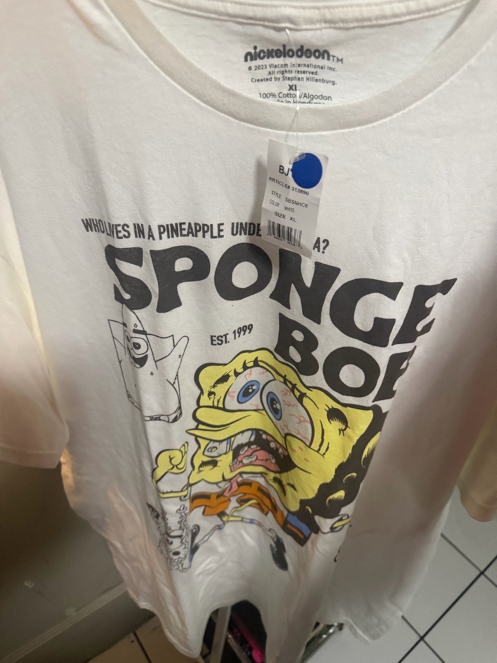 Nickelodeon White & Black SpongeBob Graphic Tee